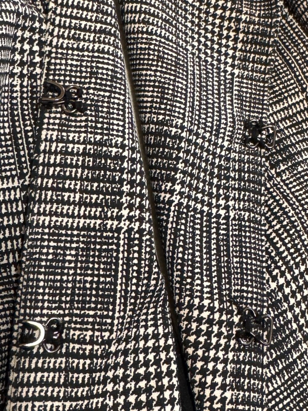 Alfani 16W Black Ivory Glen Plaid Open Front Jacket Plus Size Career - Picture 12 of 13